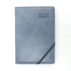 Agenda de cuero sintético con banda elástica personalizada, Agenda con Logo, papel de aluminio dorado, 2022, diario semanal, fecha, Agenda de negocios, Oficina