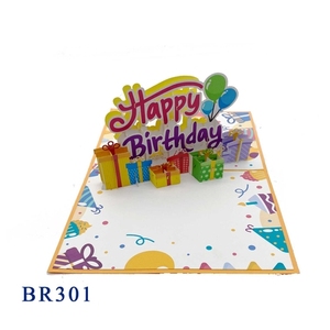 Venta al por mayor nuevo diseño 3D Kirigami corte láser Feliz cumpleaños tarjeta emergente papel recuerdo y tarjeta de felicitación regalo - Product Image 5