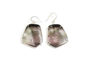 Pendiente de aro de moda de Plata de Ley 925, piedra preciosa de turmalina Natural, regalo de boda Chapado en plata a la moda para su circón - Product Image 3