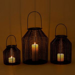 Lanterne suspendue en forme de géométrique, bougeoir en fil métallique, or Rose, nouveau Design, décoration pour la maison, 2020 - Product Image 3