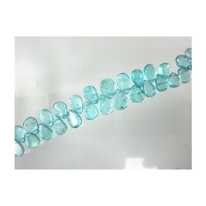 Cuentas de Apatita Azul de Primera Calidad, Calidad AAA, Lisas, con Certificado de Terceros para la Fabricación de Joyas - Product Image 1