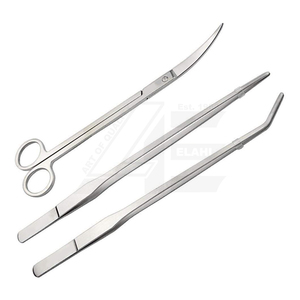 Juego de Pinzas para Acuario 2026, Pinzas Largas de Acero Inoxidable Curvas y Rectas, Tijeras para Alimentación de Acuario, Kit de Herramientas de Mantenimiento (3 Piezas) - Product Image 1