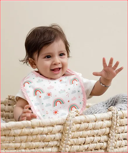 Babero de pañuelo de algodón orgánico para bebés y niños pequeños Diseño de impresión moderna para niños y niñas Suministro OEM disponible - Product Image 1