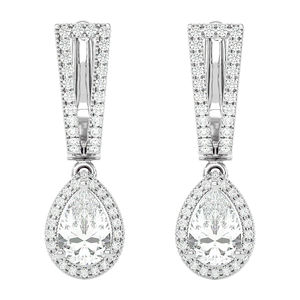 Pendientes de diamantes de oro blanco de 10 quilates de alta calidad al mejor precio con embalaje de regalo - Product Image 1