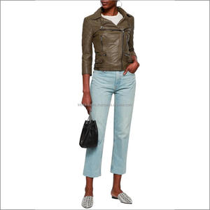 Vestido de piel auténtica para mujer, chaqueta de piel sintética personalizada, top corto - Product Image 6