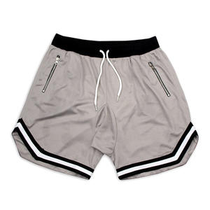 2024 unisexe personnalisé broderie rétro plaine Double maille basket-ball Shorts Streetwear Vintage Style hommes grande taille respirant - Product Image 1