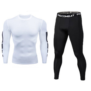 <b>Men's</b> Dry Fit Breathable Eco-Friendly Gym Running Shorts Tight Trouser <b>Shirts</b> Two-Piece Fitness High <b>Compression</b> 100% Polyester - Product Image 1
