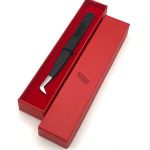 Pince à épiler professionnelle pour extension de cils Diamond Grip Nouveau style Revêtement en poudre noire mate Outil de beauté en acier inoxydable - Product Image 1