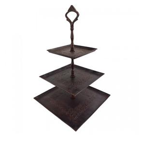 Sustainable Black Antique Finishing <b>Portable</b> Dessert Serving Birthday Cake Stand New Arrival Design Metal Cake Stand - Product Image 1