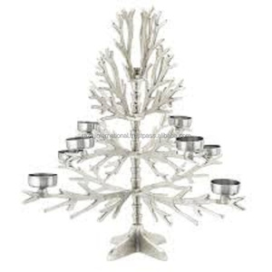 <b>Silver</b> 8-Arm Metal <b>Candlestick</b> Holder for Home Decoration or Easter Event Elegant Candelabra for Wedding or Festive Occasions - Product Image 2