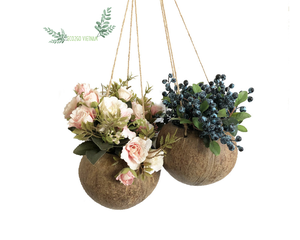 Maceta de conchas de coco Natural vietnamita, alta calidad, para plantar flores, plantas y decorar tu jardín, venta al por mayor - Product Image 1