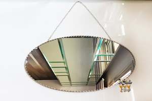 Oval Frameless Wall <b>Mirror</b> With <b>Beveled</b> Edge Minimalist Design 4mm Glass Thickness - Product Image 3