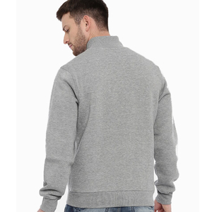 Sudadera con Capucha Personalizada para Hombre, Gris Sólido, de Forro Polar Ecológico, Transpirable, Chaqueta de Invierno, Forro Grueso, Cierre de Cremallera, Logotipo Impreso Lavado, OEM - Product Image 3