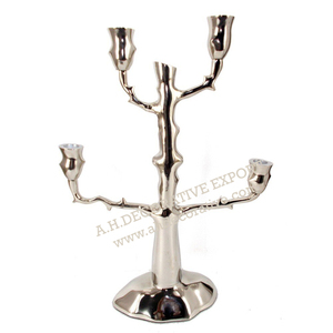 Unique Square Floor <b>Candelabra</b> Wedding Centerpieces 5 Arms Aluminum Silver Plated Handmade Eco-Friendly Christmas Decoration - Product Image 5