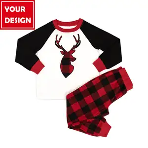 JOYUAN Donne di Natale Pigiama Set ragazza S size Deer l Animale l Personalizzato l Tartan l Stampa l Girocollo l Pantaloni Lunghi l di Modo di l Bello