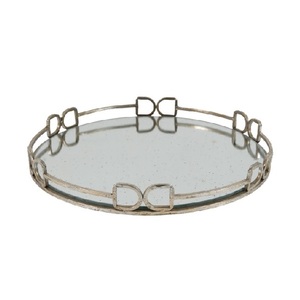 Plato para servir con espejo Vintage hecho a mano, bandeja de mesa elegante de forma redondeada, tamaño personalizado, bandejas para servir al por mayor - Product Image 1