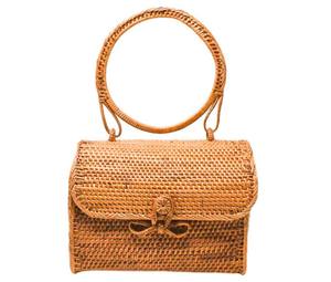 Sac Seau Rectangle Moderne pour Filles Durable Rotin Tissé Sacs à Main Fermeture à Glissière Broderie Décoration Sacs de Plage à la Mode - Product Image 1