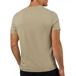 Nueva Temporada de Verano, Camisetas de Hombre de Manga Corta, Cuello Redondo, 100% Algodón, Lisas, Ecológicas, Transpirables, Color Marrón, Hechas a Medida - Product Image 4