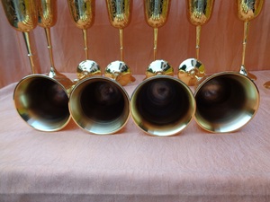 Classic Handmade Brass Wine Goblet Engraved Chalice 200ml Custom Logo Business Gift Wedding Decor Barware - Product Image 3