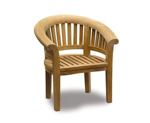 Teak Banana Chair Outdoor Garden Furniture Rustic Wood Design Durable Tapered Legs - Product Image 4