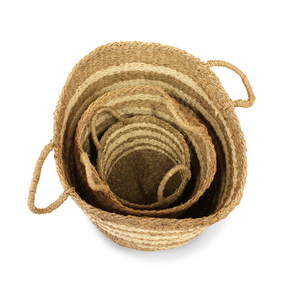 Wholesale Vintage Set 3 Colorful <b>Small</b> Vietnam Seagrass <b>Baskets</b> Customized Size Eco-Friendly Multifunction Kitchen Laundry - Product Image 5