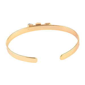 Pulsera de acero inoxidable con diseño de lujo para mujer, brazalete de tanzanita natural Enchapado en oro, piedra de nacimiento, martillo, acabado ajustable - Product Image 6