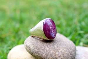 แหวนพลอยทับทิมดาวธรรมชาติทำมือแหวนพลอย925เครื่องประดับเงินสเตอร์ลิงสำหรับงานแต่งงานครบรอบ - Product Image 4