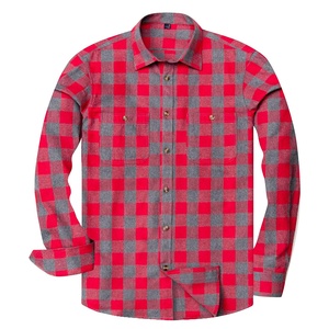 Người đàn ông của chất lượng cao dài tay áo kẻ sọc flannel Áo sơ mi thường xuyên phù hợp với sợi nhuộm kỹ thuật - Product Image 1