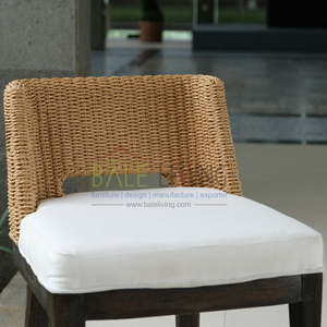 Baleliving Indonesia Manufactured Best Quality Modern Style Solid Wood Wicker <b>Cover</b> Customized Color Bar <b>Chairs</b> Hotel Outdoor - Product Image 5