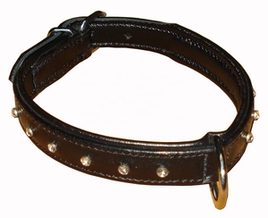 Collier pour chien en cuir véritable de luxe innovant, rembourrage doux, écologique, rivets solides, confort personnalisé, acier/laiton - Product Image 3
