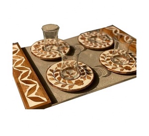 Mother of Pearl Inlay Tea Cup Coaster Op Tea Light Coaster Shell Inlaid <b>Kitchen</b> & Tabletop Table <b>Decoration</b> <b>Accessories</b> Mats - Product Image 3