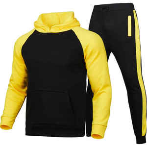 Conjunto Deportivo de 2 Piezas para Hombre con Capucha y Media Cremallera, Material de Poliéster/Algodón de Secado Rápido, Venta al Por Mayor - Product Image 1