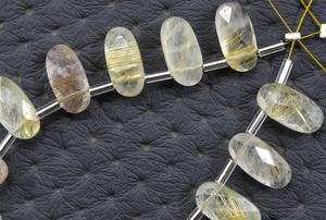 14ชิ้นธรรมชาติหลายกระเบื้องควอตซ์พลอยเหลี่ยมเพชรพลอยรูปไข่ Briolette ลูกปัดขายส่งผู้ผลิตของแท้ที่มีคุณภาพสูง - Product Image 6