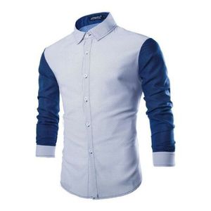 Camisas de vestir de negocios formales de algodón 100% de manga larga blancas sólidas antiarrugas para hombres de calidad, ropa de uniforme de oficina - Product Image 1