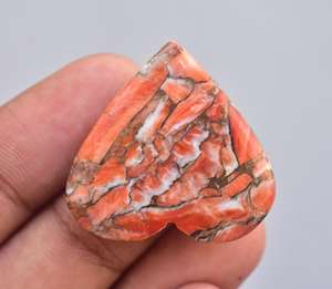 1 Cabochon de cœur de couleur Turquoise, gros bijou en forme de cœur, éponge de corail, turquoises en cuivre, vente en gros - Product Image 4