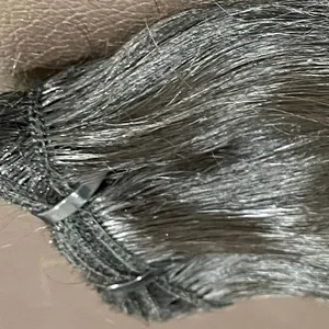 Makine çift atkı insan saçı postiş doğal siyah ve kahverengi renk ile cuticles aligned ve karton kutu ambalaj örnekleri