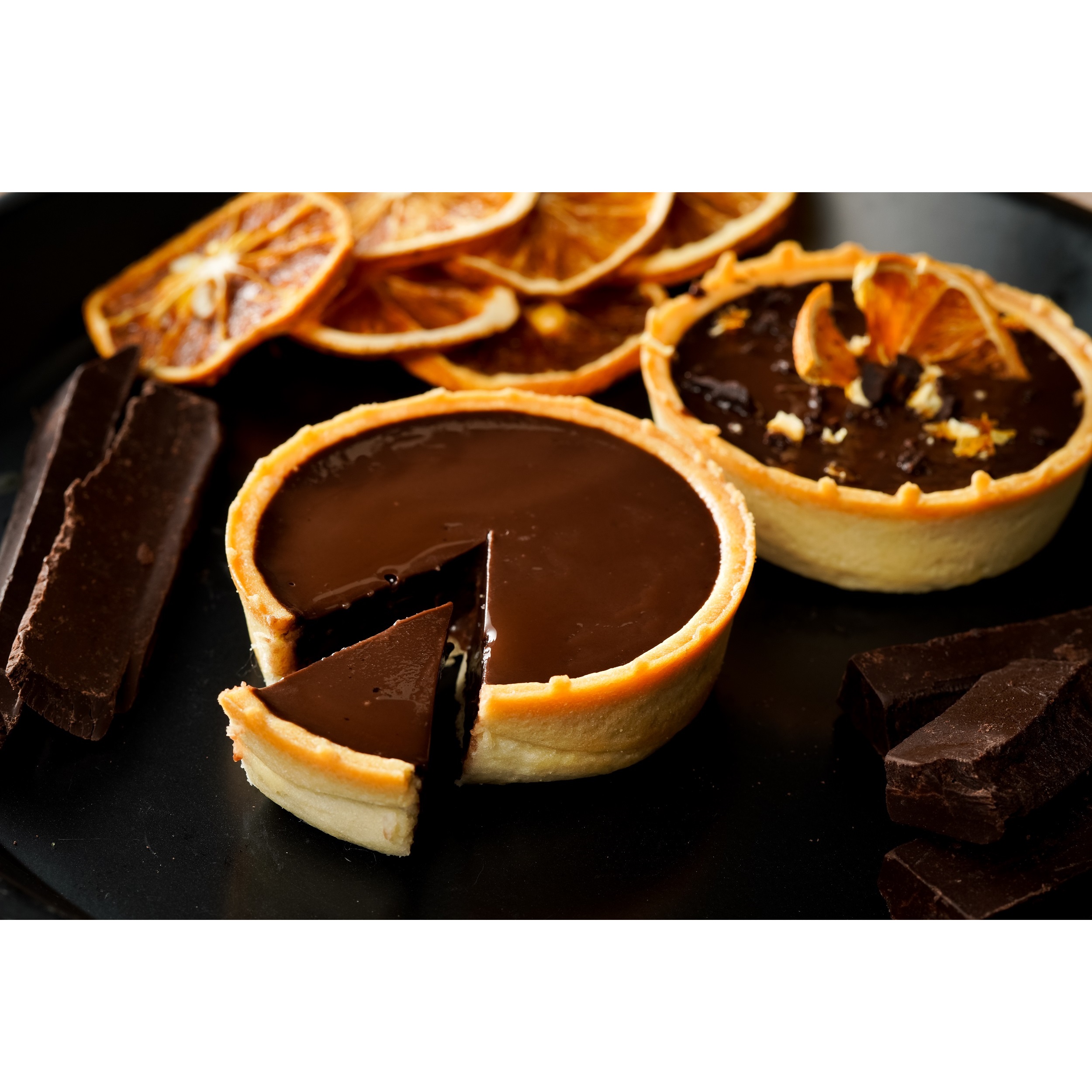 High Quality With Crunchy Ground Almond % Dark Chocolate Soft Creamy Dessert Tarlet 12 months Sweet Chocolate and Almond Tart