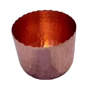 Tarro de vela martillada de cobre de lujo de calidad superior para fabricación de velas de cera de soja Fabricante y exportador a granel