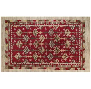 艺术线创作手工编织羊毛现代基林传统几何区域地毯豪华房间风格地毯