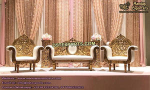 Indian Royal Mandap <b>Chair</b> Set for Weddings Gujrati Wedding Wooden Mandap <b>Chairs</b> Manufacturer Wedding Decoration Australia Events - Product Image 6