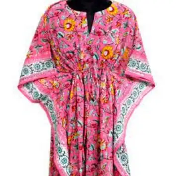 Fabulous Multi Kleur Satijn Zijde Kaftan