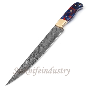 New style Custom Hand Forged Damascus Fillet knife With leather Sheath cover (smk1592) - Product Image 1
