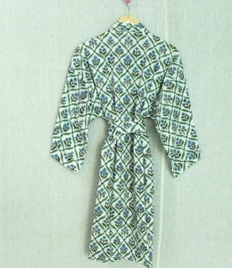 KIMONO DE ALGODÓN PARA NOVIA, Estampado Floral, Ropa de Calle, Verano, 100% Algodón - Product Image 6