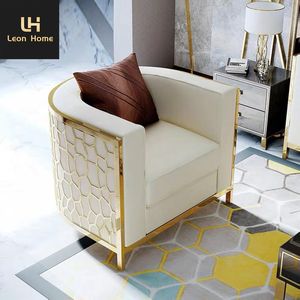 Canapé morden personnalisé, ensemble salon, cadre en acier inoxydable or, ensemble canapé de luxe en velours - Product Image 3