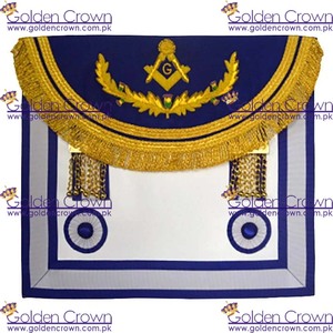 Delantal bordado hecho a mano Scottish Rite Master Mason-Azul claro con vinicultura | Proveedor de delantal Masonic Regalia - Product Image 3