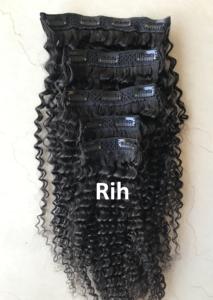 Extensiones de cabello humano indio Real, 200 gramos, Remy brasileño, sin caída, Cabello 100% humano, rizado profundo, Clip en extensiones - Product Image 2