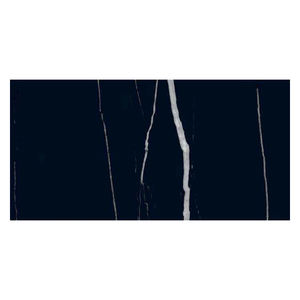 Etiqueta privada disponible 600x1200mm Diseño moderno NeroMarquina Azulejo de cerámica completamente brillante Azulejos de piso de porcelana pulida negra - Product Image 1