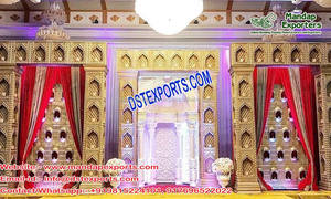 ตกแต่งผนังด้วยเชิงเทียนโลหะสำหรับงานแต่งงานสุดหรู  ตกแต่งผนังเวทีงานแต่งงานด้วยเชิงเทียน  ตกแต่งผนังพิธีแต่งงานทันสมัย แคนาดา - Product Image 5