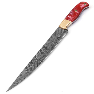 New Custom Hand Forged Damascus Fillet Fishing knife With leather Sheath cover (smk1630) - Product Image 6