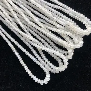 Natural White Sapphire Precious Stone Faceted Rondelle Wholesale Gemstone Beads Strand at Factory Price Buy Online Shop Alibaba